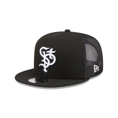St. Paul Saints Saints New Era 9FIFTY Black Mesh Snapback Trucker