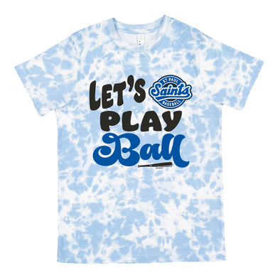 Saints Youth Let's Play Ball Tye-Dye T