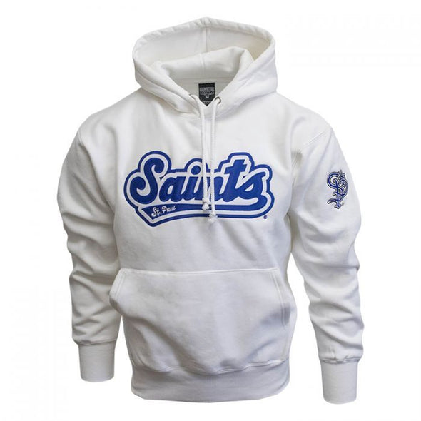 White Saints Tackle Twill Script Logo Hoodie