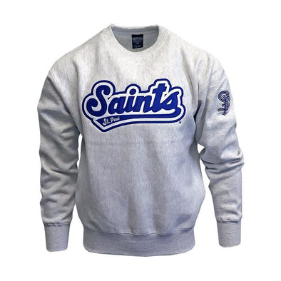 Gray Saints Tackle Twill Script Logo Crew